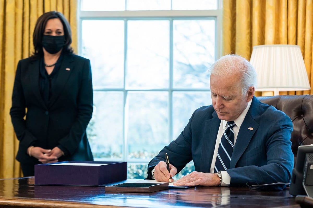 President Joe Biden, joined by Vice