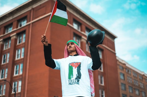 man on protest in palestine